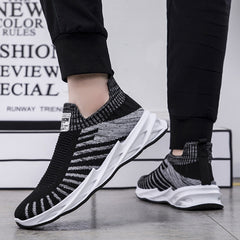 Mesh Stripe Sneakers Lightweight Men's Comfort