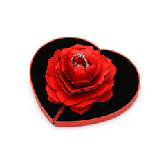 Heart-shaped Rose Rotating Ring Box