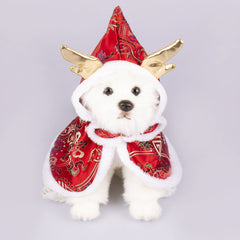 New Year Pet Clothes Dog Cat Brocade Satin Satin Cloak