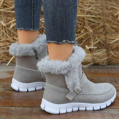 Warm Buckle Design Snow Boots