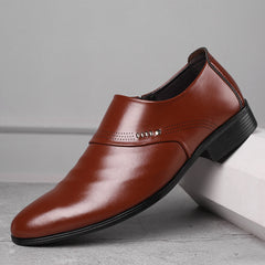 Casual Pointed Toe Shoes Men Leather 