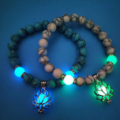 Luminous Lotus Stone Bracelet for Energy