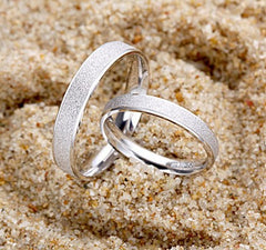 925 Sterling Silver Frosted Couple Ring