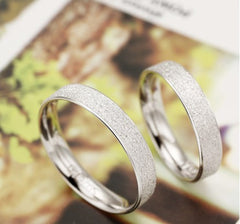 925 Sterling Silver Frosted Couple Ring