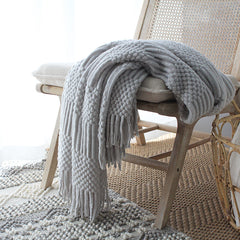 Nordic Knitted Blanket Woolen, Bubble Blanket, Sofa Blanket