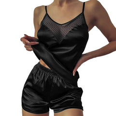 Lace Satin Pajama Set for Women