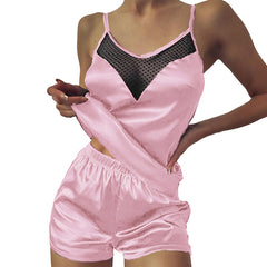 Lace Satin Pajama Set for Women