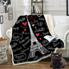 Printed Cotton Fleece Sofa Lazy Blanket