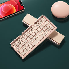 Mini Folding Bluetooth Keyboard Wireless Keypad With Stand Rechargeable Foldable Keyboard For Phone Tablet