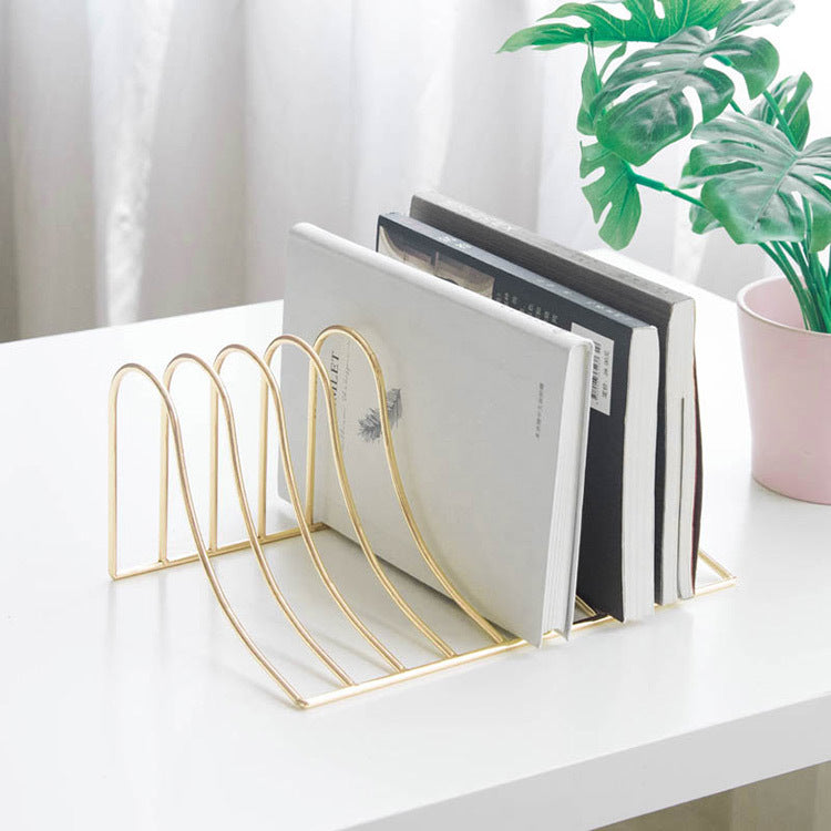 Nordic Iron Book Stand Organizer