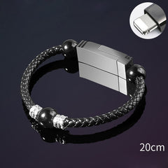 Portable Leather Bracelet Charging Cable