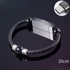 Portable Leather Bracelet Charging Cable