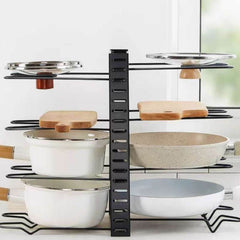 Kitchen Multifunctional Iron Pot Lid Storage Rack