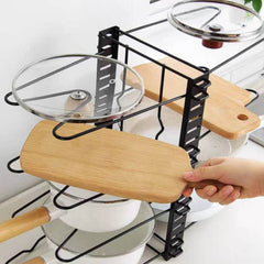 Kitchen Multifunctional Iron Pot Lid Storage Rack