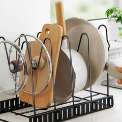 Kitchen Multifunctional Iron Pot Lid Storage Rack