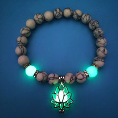 Luminous Lotus Stone Bracelet for Energy