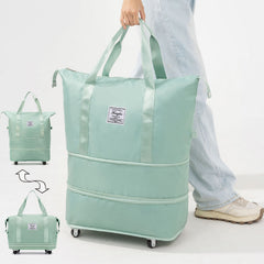 Double-Layer Universal Wheel Travel Handbag