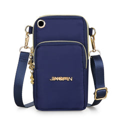 3-Layer Zip Design Phone Shoulder Bag