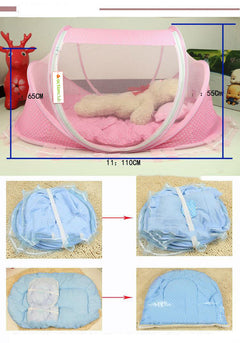 Foldable Baby Bed Net Pillow Set