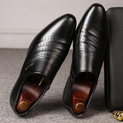 Casual Pointed Toe Shoes Men Leather 