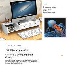 Desktop Computer Riser With Drawer Storage