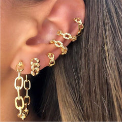 Cross Sun Lock Earrings Set