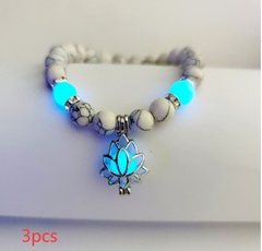 Luminous Lotus Stone Bracelet for Energy