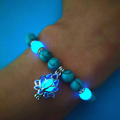 Luminous Lotus Stone Bracelet for Energy