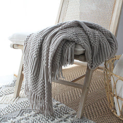 Nordic Knitted Blanket Woolen, Bubble Blanket, Sofa Blanket