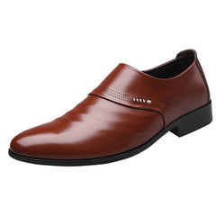 Casual Pointed Toe Shoes Men Leather 