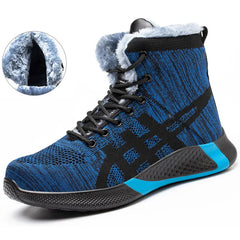 Winter Plush Boots Men Safety Shoes