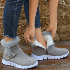 Warm Buckle Design Snow Boots