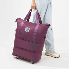 Double-Layer Universal Wheel Travel Handbag