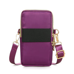 3-Layer Zip Design Phone Shoulder Bag