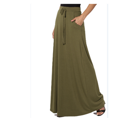 Soft Rayon Maxi Skirt: Double Take