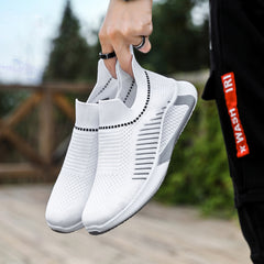 Men's Striped Mesh Slip-on Sneakers