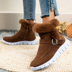 Warm Buckle Design Snow Boots