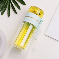 Glass Water Bottle With Tea Infuser Filter Tea Separation Leakproof