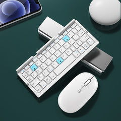 Mini Folding Bluetooth Keyboard Wireless Keypad With Stand Rechargeable Foldable Keyboard For Phone Tablet