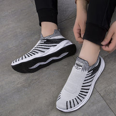 Mesh Stripe Sneakers Lightweight Men's Comfort