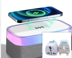 Smart Alarm Clock: Speaker, Wireless Charger, Night Light