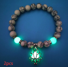 Luminous Lotus Stone Bracelet for Energy