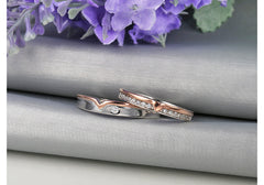 Sterling Silver Romantic Couple Rings Set