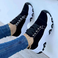 Lace-Up Platform Sport Flats for Women