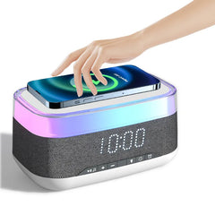 Smart Alarm Clock: Speaker, Wireless Charger, Night Light