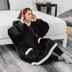 Warm Winter Hoodie Blanket with Pockets Unisex