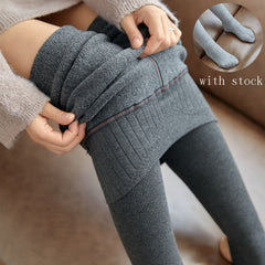 Warm High-Waist Stripes Leggings