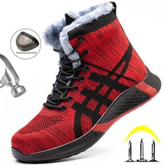 Winter Plush Boots Men Safety Shoes