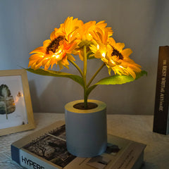 Rechargeable Sunflower Led Simulation Night Light Table