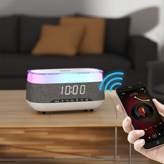 Smart Alarm Clock: Speaker, Wireless Charger, Night Light